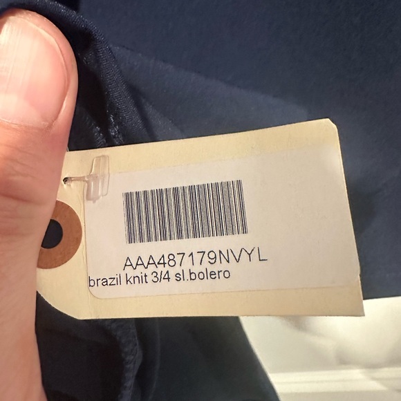 NWT - Kim & Co Brazil Knit 3/4 Sleeve Bolero - Navy - Picture 5 of 5